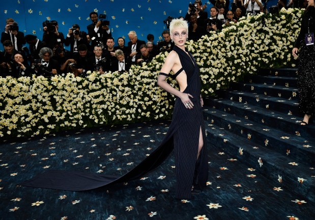 Emma Chamberlain attends The Metropolitan Museum of Art's Costume Institute benefit gala celebrating the opening of the "Superfine: Tailoring Black Style" exhibition on Monday, May 5, 2025, in New York. (Photo by Evan Agostini/Invision/AP)