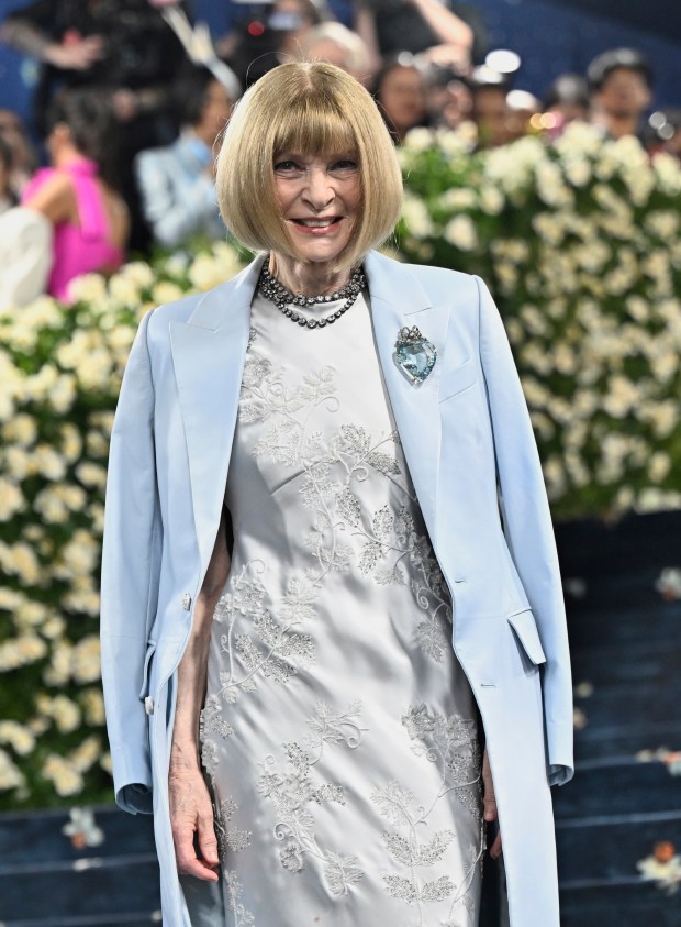 Anna Wintour attends The Metropolitan Museum of Art's Costume Institute benefit gala celebrating the opening of the "Superfine: Tailoring Black Style" exhibition on Monday, May 5, 2025, in New York. (Photo by Evan Agostini/Invision/AP)