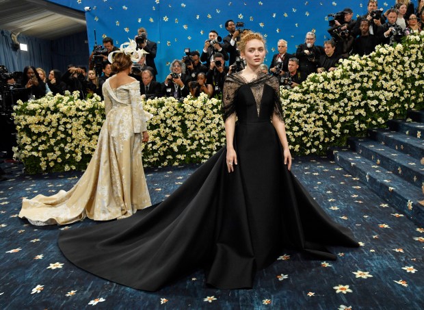 Sadie Sink attends The Metropolitan Museum of Art's Costume Institute benefit gala celebrating the opening of the "Superfine: Tailoring Black Style" exhibition on Monday, May 5, 2025, in New York. (Photo by Evan Agostini/Invision/AP)