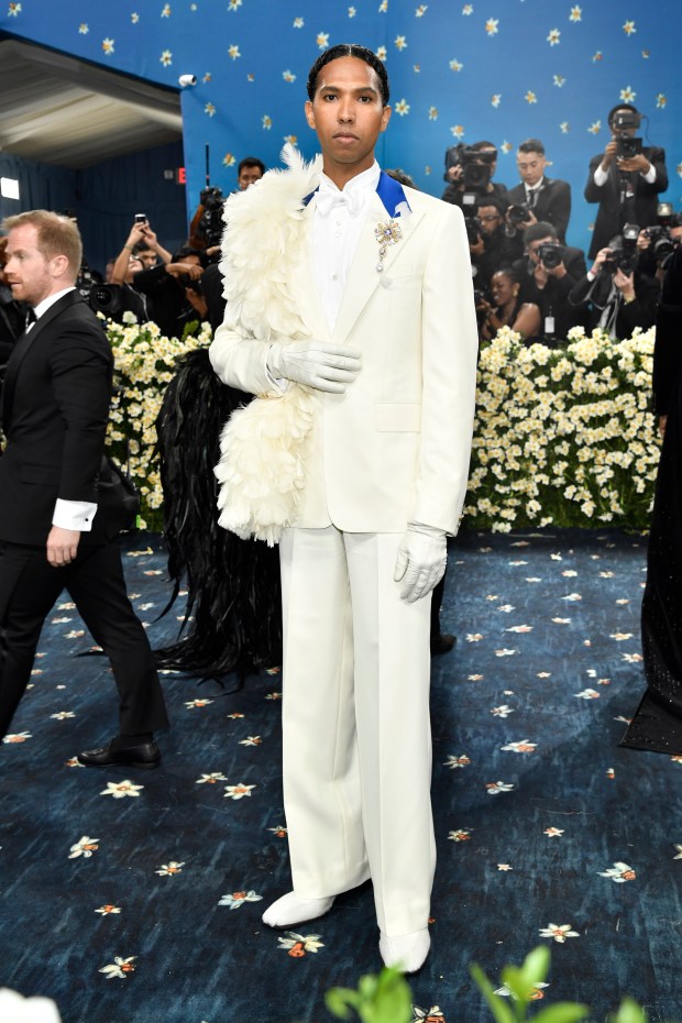 Tyler Mitchell attends The Metropolitan Museum of Art's Costume Institute benefit gala celebrating the opening of the "Superfine: Tailoring Black Style" exhibition on Monday, May 5, 2025, in New York. (Photo by Evan Agostini/Invision/AP)