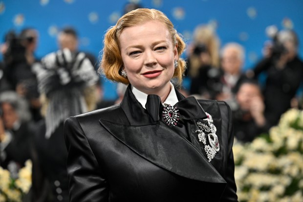 Sarah Snook attends The Metropolitan Museum of Art's Costume Institute benefit gala celebrating the opening of the "Superfine: Tailoring Black Style" exhibition on Monday, May 5, 2025, in New York. (Photo by Evan Agostini/Invision/AP)