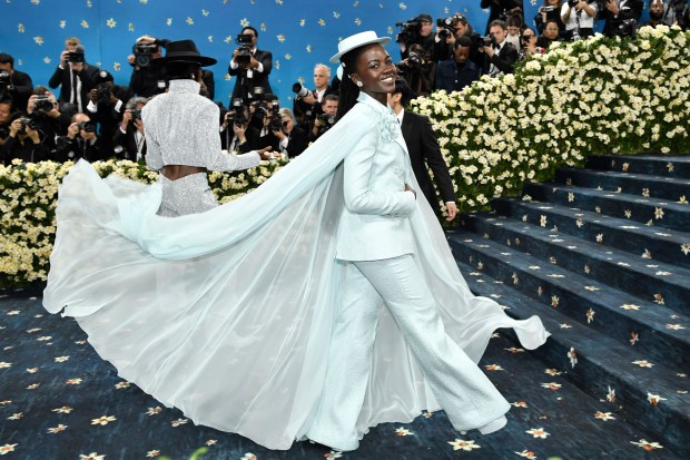 Lupita Nyong'o attends The Metropolitan Museum of Art's Costume Institute benefit gala celebrating the opening of the "Superfine: Tailoring Black Style" exhibition on Monday, May 5, 2025, in New York. (Photo by Evan Agostini/Invision/AP)