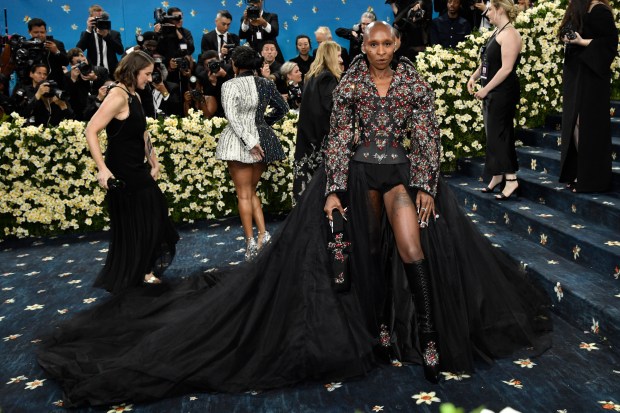 Cynthia Erivo attends The Metropolitan Museum of Art's Costume Institute benefit gala celebrating the opening of the "Superfine: Tailoring Black Style" exhibition on Monday, May 5, 2025, in New York. (Photo by Evan Agostini/Invision/AP)