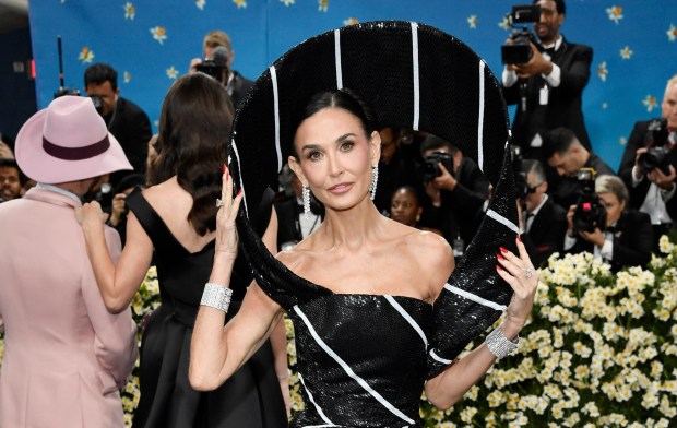 Demi Moore attends The Metropolitan Museum of Art's Costume Institute benefit gala celebrating the opening of the "Superfine: Tailoring Black Style" exhibition on Monday, May 5, 2025, in New York. (Photo by Evan Agostini/Invision/AP)