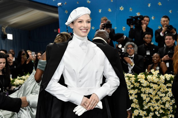 Hunter Schafer attends The Metropolitan Museum of Art's Costume Institute benefit gala celebrating the opening of the "Superfine: Tailoring Black Style" exhibition on Monday, May 5, 2025, in New York. (Photo by Evan Agostini/Invision/AP)