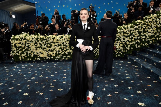 Aimee Lou Wood attends The Metropolitan Museum of Art's Costume Institute benefit gala celebrating the opening of the "Superfine: Tailoring Black Style" exhibition on Monday, May 5, 2025, in New York. (Photo by Evan Agostini/Invision/AP)