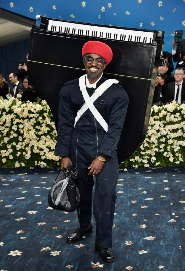 Andre 3000 attends The Metropolitan Museum of Art's Costume Institute benefit gala celebrating the opening of the "Superfine: Tailoring Black Style" exhibition on Monday, May 5, 2025, in New York. (Photo by Evan Agostini/Invision/AP)